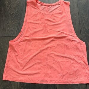 Gap Mesh Coral Sleeveless Workout Top